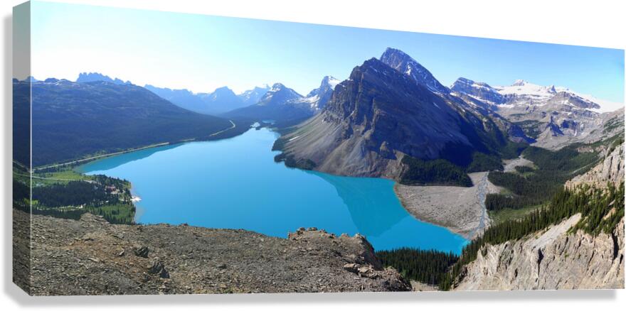 Bow Lake & Crowfoot Mountain panorama Canvas Print