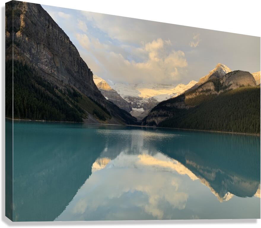 Lake Louise alpenglow reflection Canvas Print