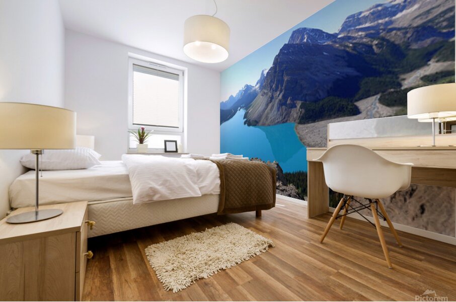 Bow Lake & Crowfoot Mountain panorama Mural print