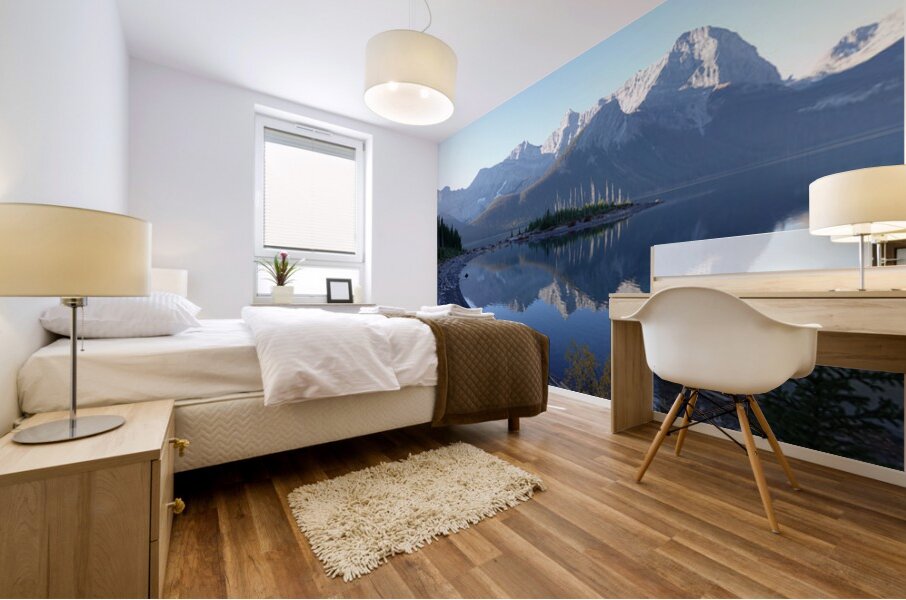 Upper Kananaskis Lake early morning Mural print