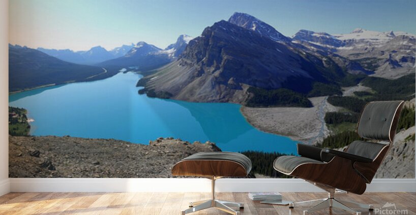 Bow Lake & Crowfoot Mountain panorama Wall Murals