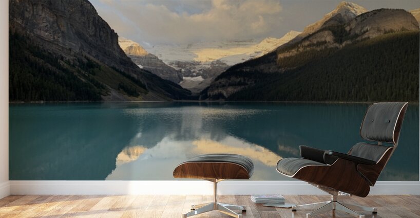 Lake Louise alpenglow reflection Wall Murals