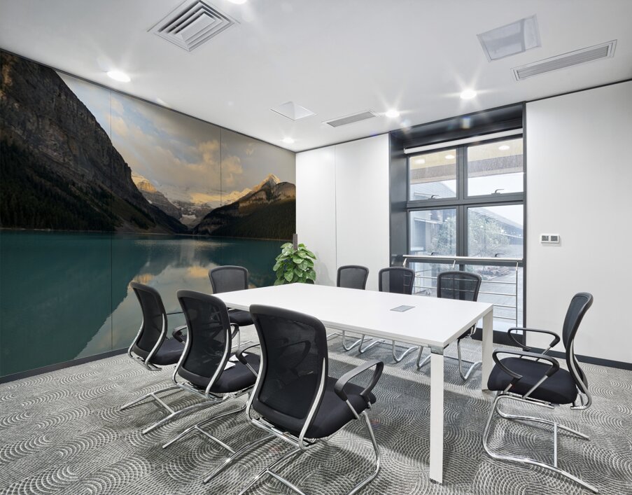 Lake Louise alpenglow reflection Wall Printing