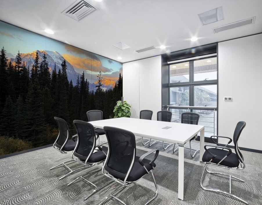 Temple and Hungabee Mountains alpenglow Wall Printing