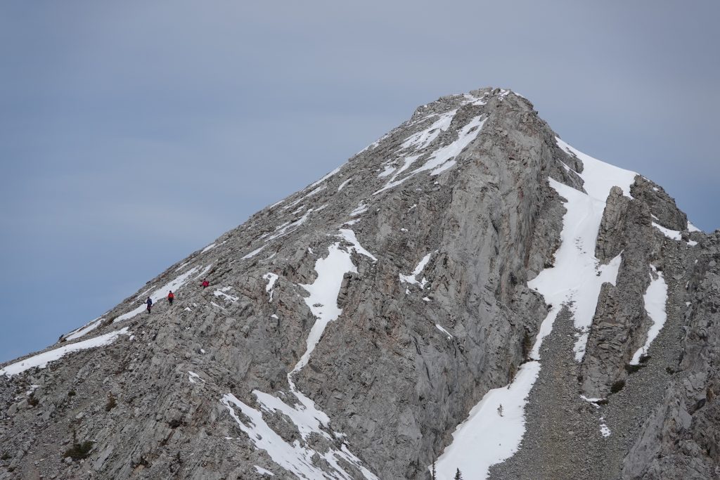 Baldy South Peak, see people descending